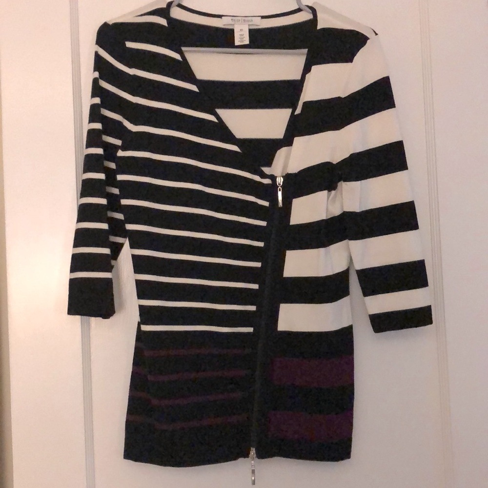White House Black Market Asymmetrical Zip Sweater